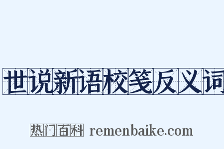 世说新语校笺反义词是什么意思的图片